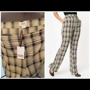 Unique Vintage high waisted plaid pants